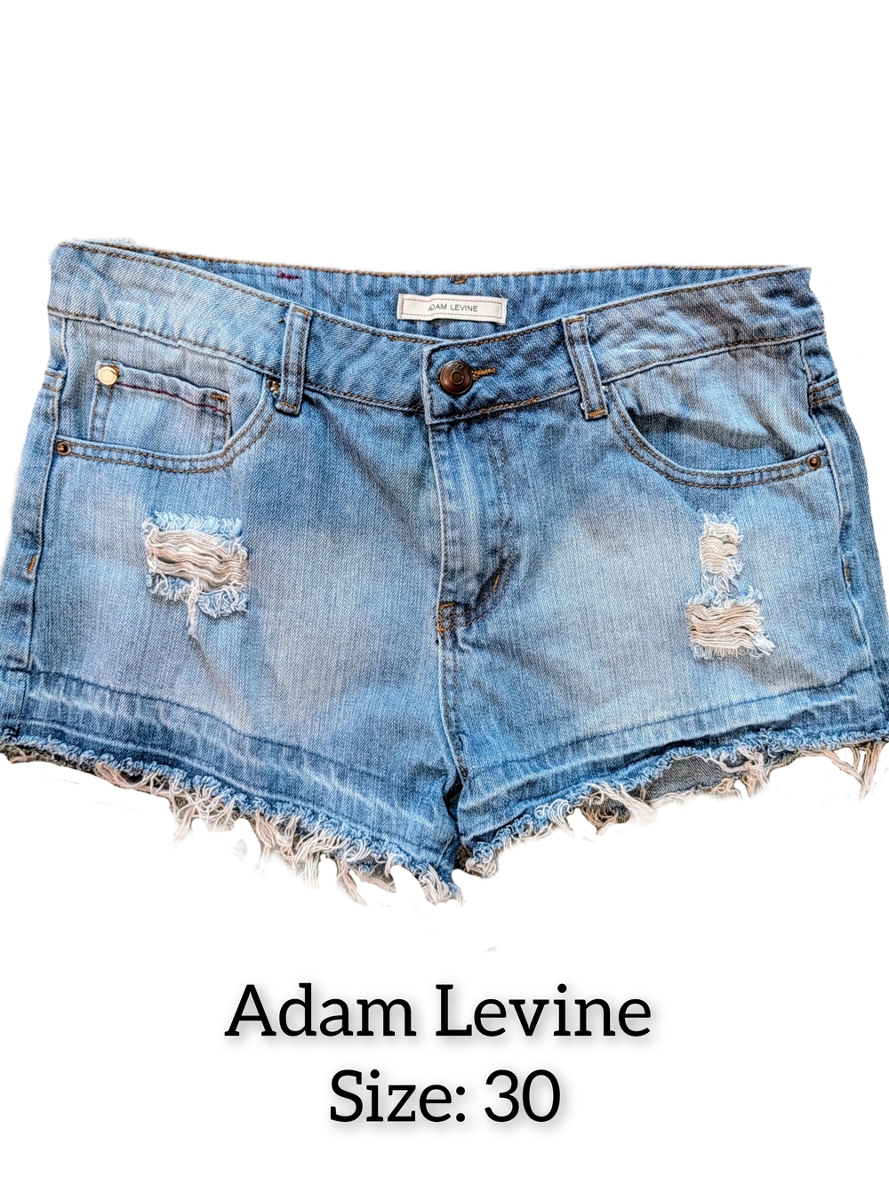 Adam Levine Collection Light Blue Distressed Denim Shorts